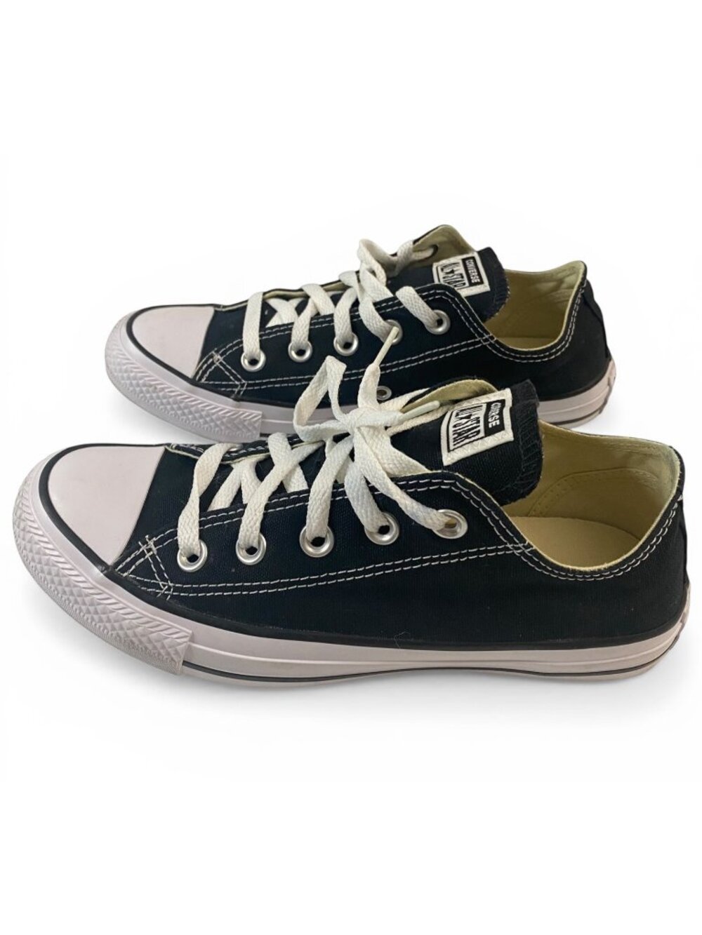 Converse All Star Low Black White Sneakers Mens 4 Womens 6 Chuck Taylor Shoes - Picture 11 of 16